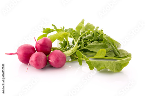 Fresh bunch of radish on white background