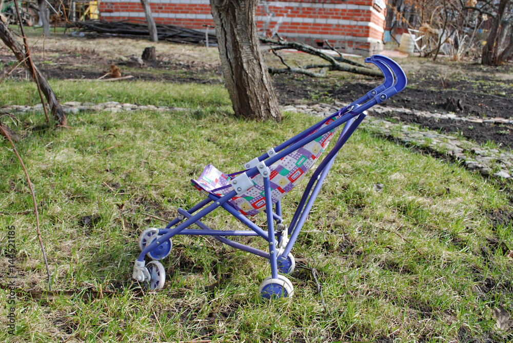 toy stroller for dolls on grass