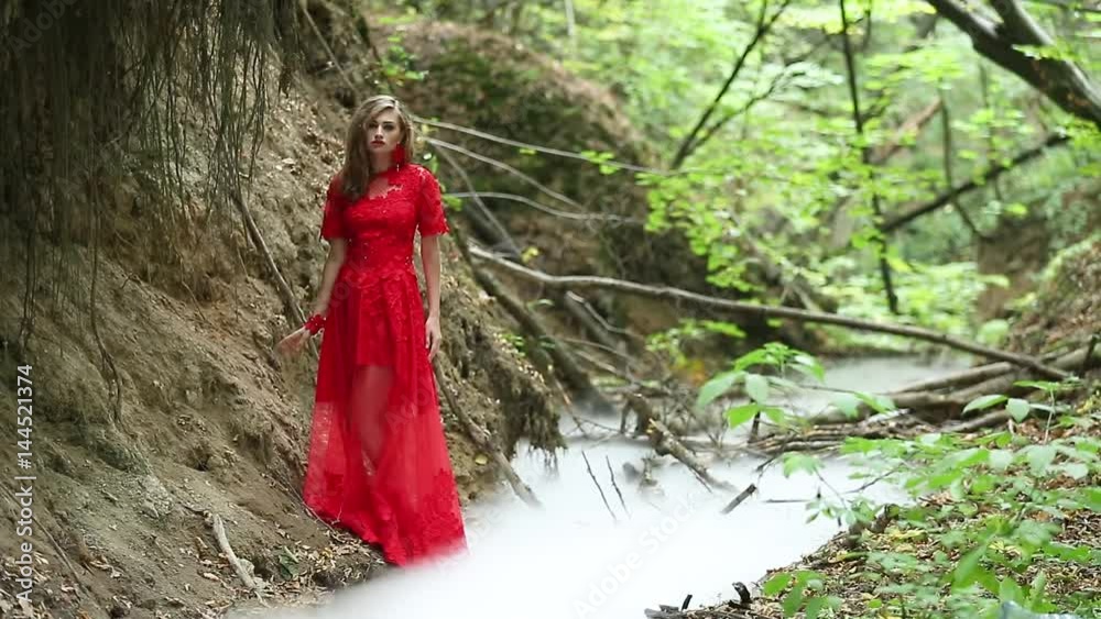 Mysterious Girl Walking In The Forest Mysterious Girl Walking In The Forest
