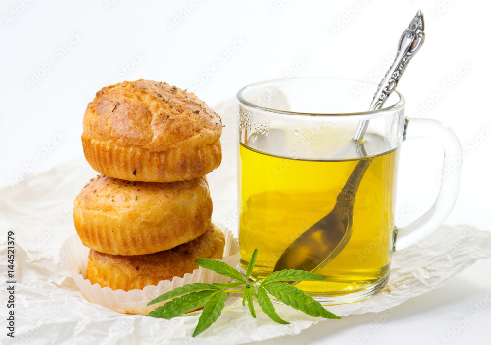 Marijuana cupcake muffins and hot tea Marijuana cupcake muffins and hot tea
