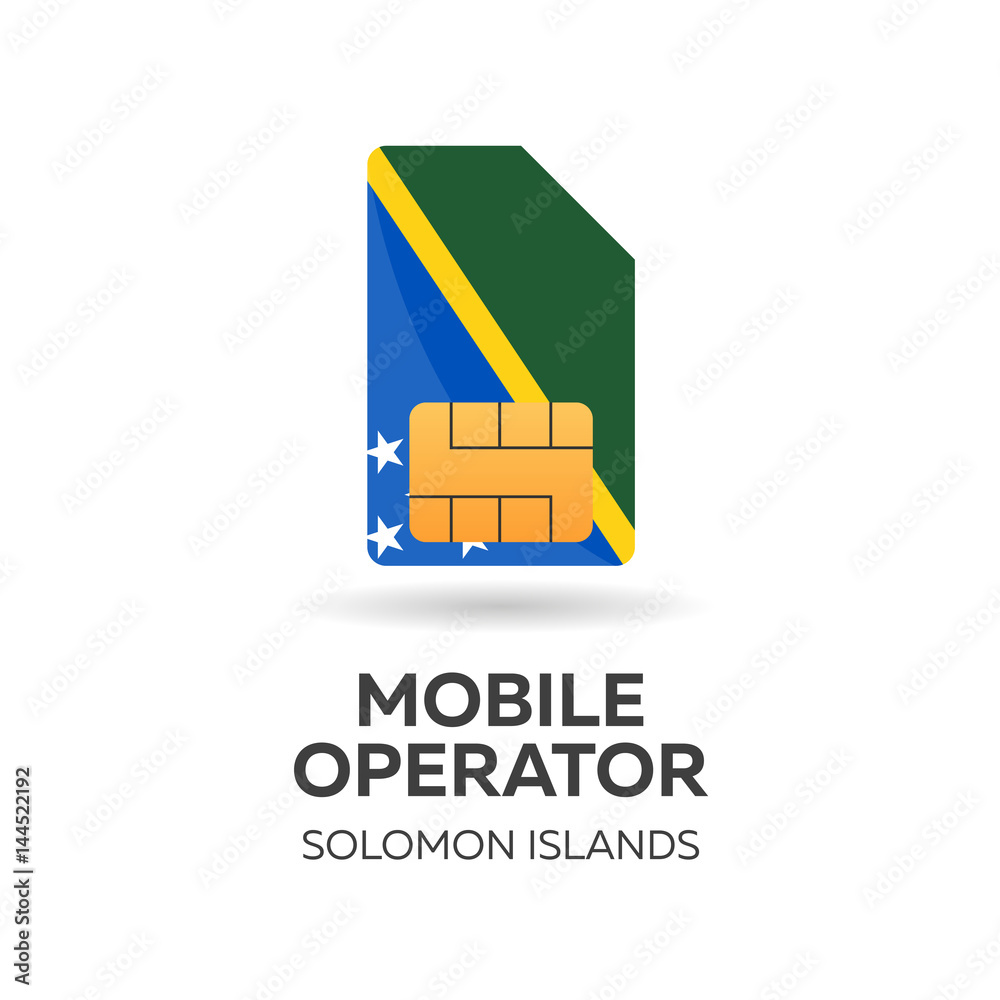 Solomon Islands mobile operator. SIM card with flag. Vector illustration. Solomon Islands mobile operator. SIM card with flag. Vector illustration.