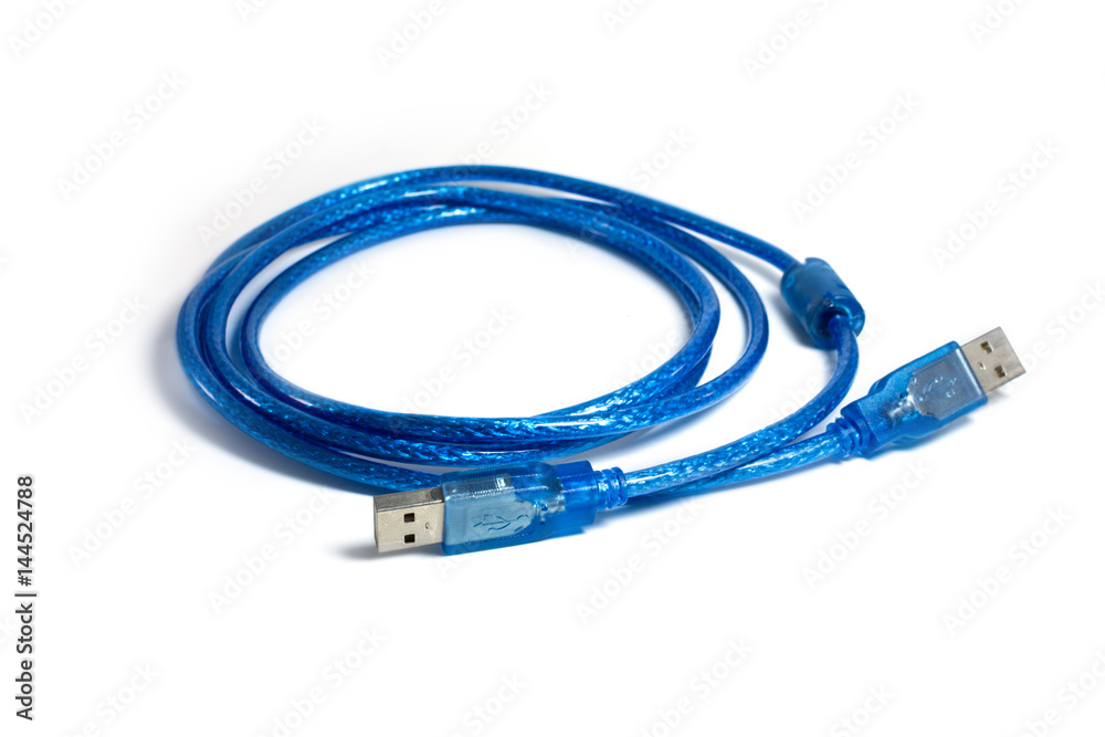 Line blue USB isolated on withe background. Line blue USB isolated on withe background.