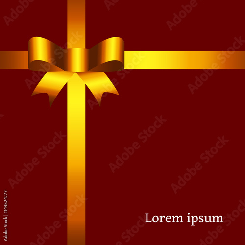 Golden satin gift bow