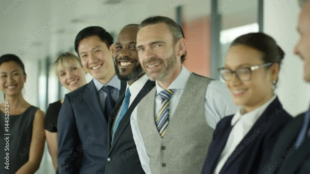 Portrait happy multiracial business team Portrait happy multiracial business team