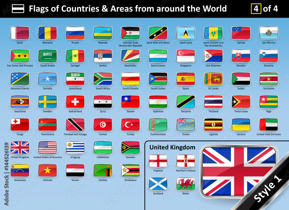 Detailed Flags Of Countries And Areas From Around The World Country
