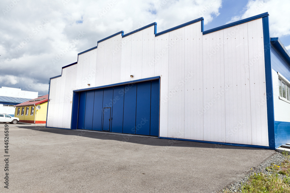 Airplane hangar. Hangar for helicopter