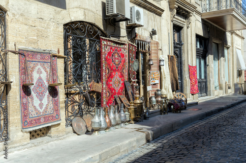 Souvenir market in the Old City in Baku, Azerbaijan. Inner City is the historical core of Baku and UNESCO World Heritage Site. photo