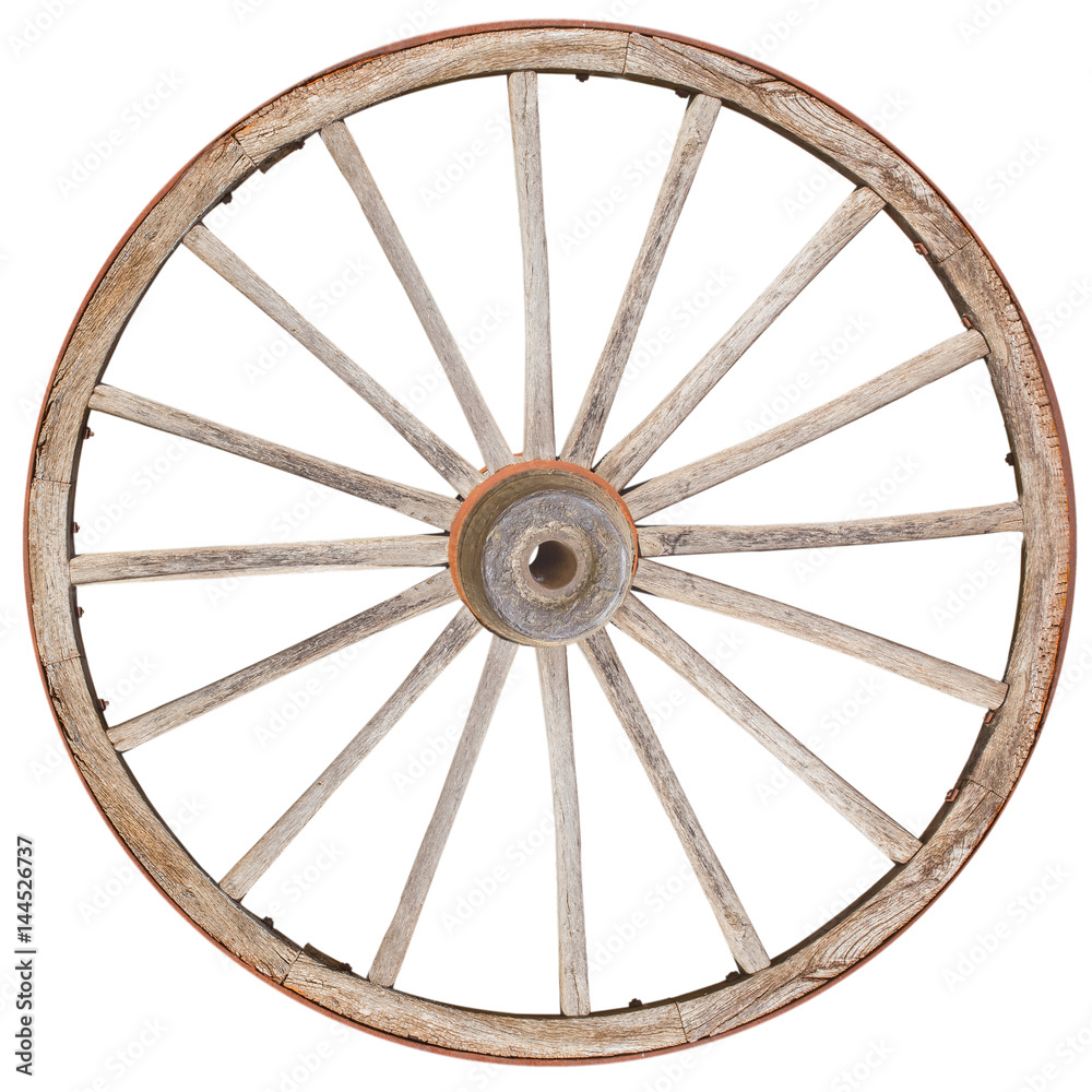 vieille roue de charrette en bois Stock Photo | Adobe Stock