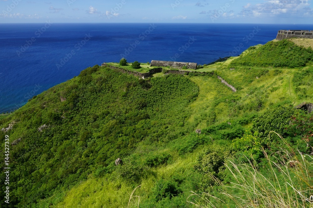 Brimstone Hill Fortress National Park, buildings in a bright sunshine, Saint Kitts and Nevis Brimstone Hill Fortress National Park, buildings in a bright sunshine, Saint Kitts and Nevis