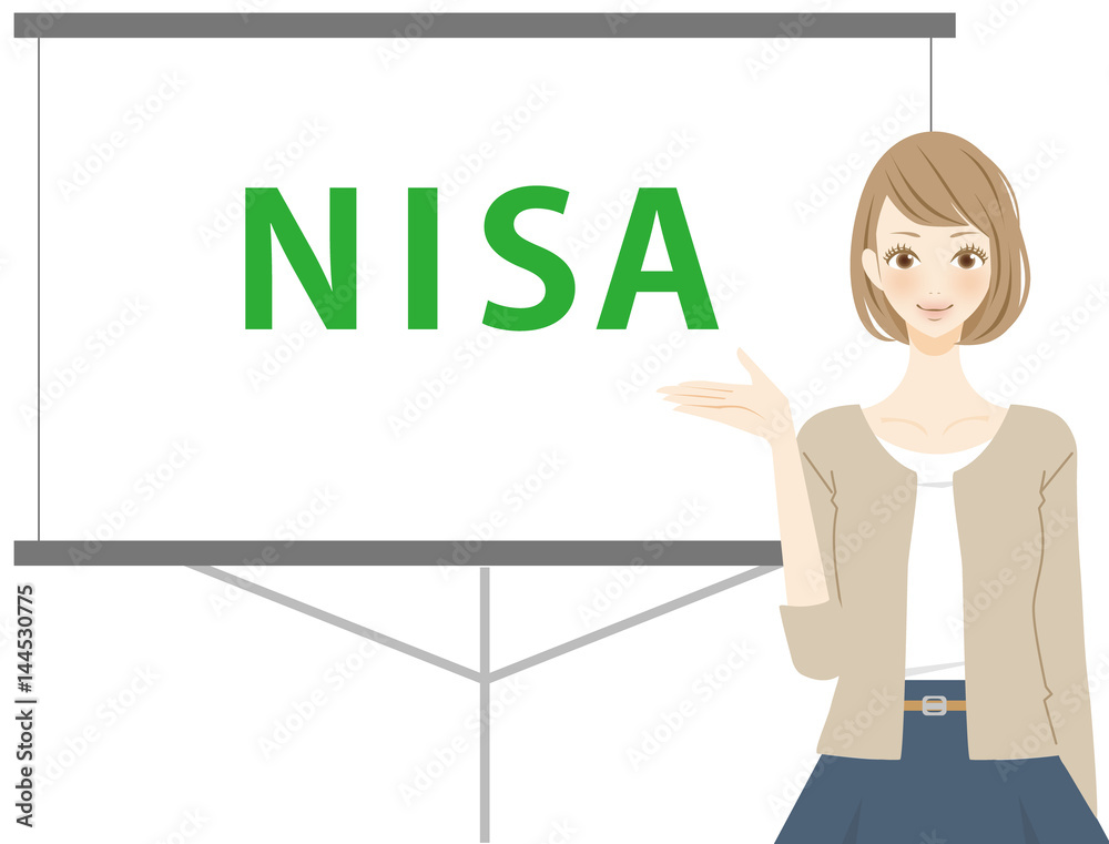 NISA制度を説明する女性 主婦 NISA制度を説明する女性 主婦