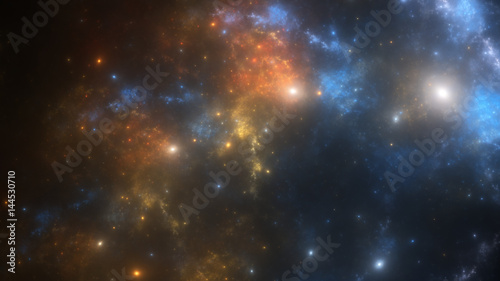 Fototapeta Naklejka Na Ścianę i Meble -  Abstract fractal illustration looks like galaxies