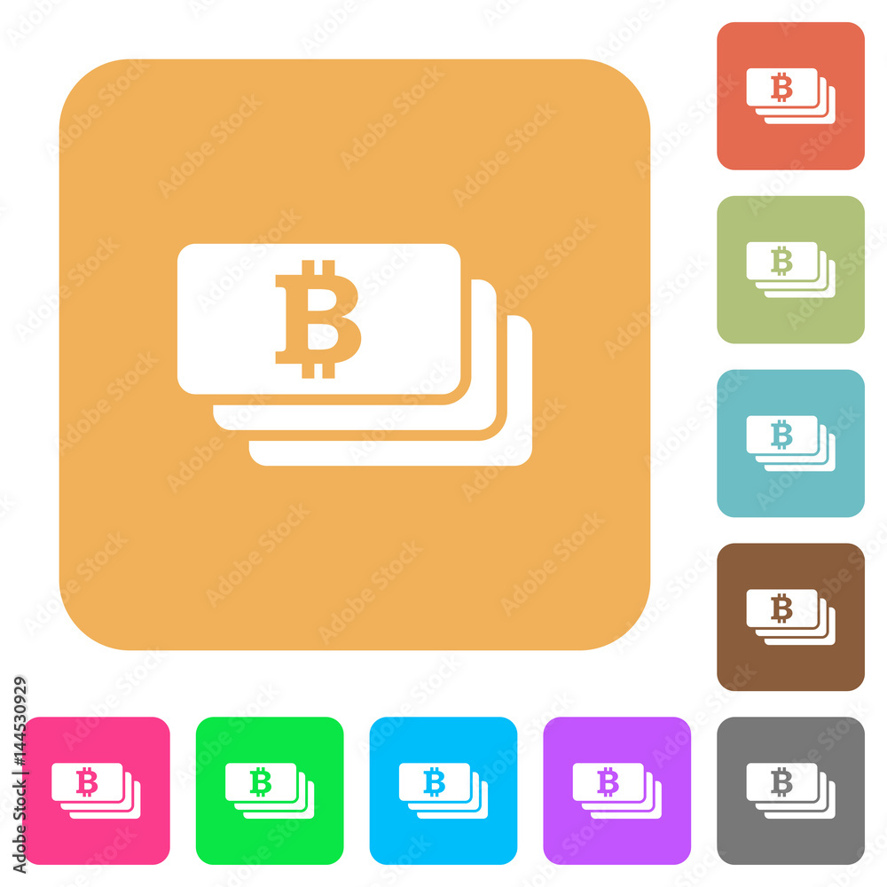 Bitcoin banknotes rounded square flat icons Bitcoin banknotes rounded square flat icons