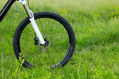 wheel of a mountain bike