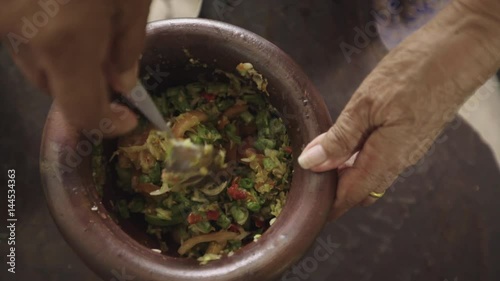 senior woman cooking