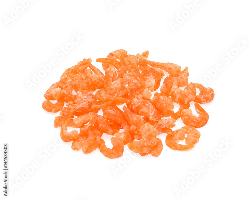 Dried shrimp isolated on white background