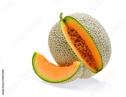 cantaloupe melon isolated on white background