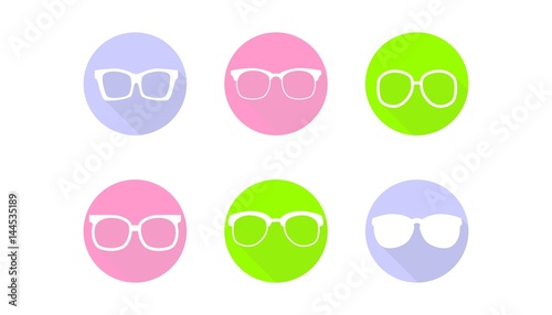 glasses icons set