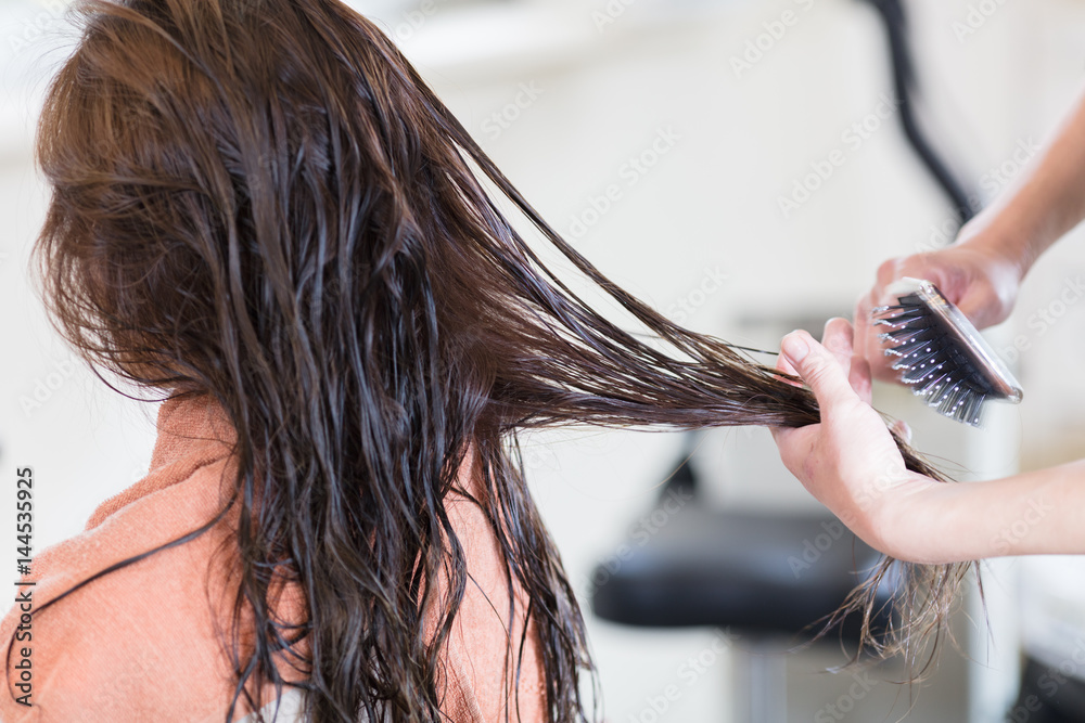 Naklejka premium ヘアサロン メイクヘアーイメージ