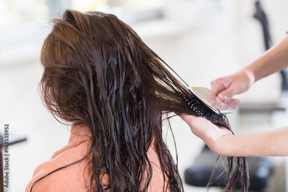 Naklejka premium ヘアサロン メイクヘアーイメージ