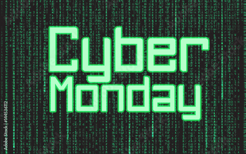 Vector illustration Cyber Monday sale poster. photo