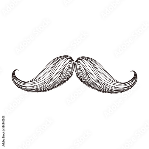 Vintage male mustache editable vector illustration design
