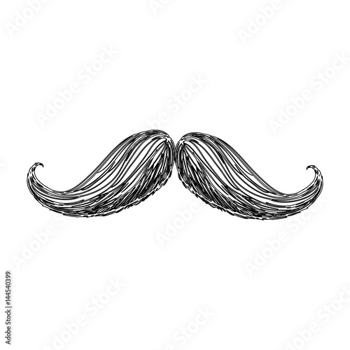Vintage male mustache editable vector illustration design