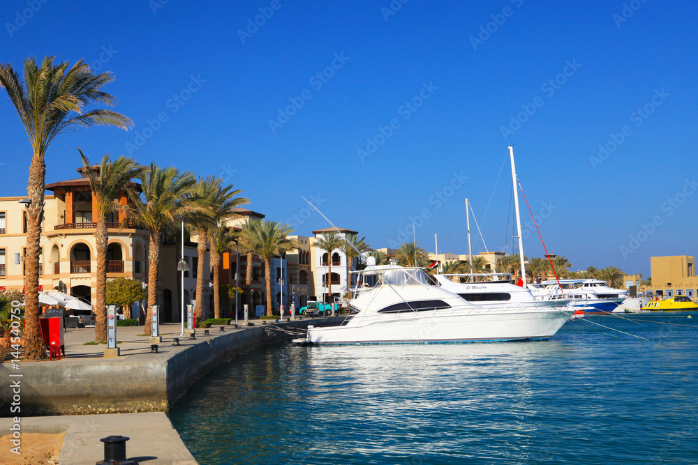 Fototapeta premium Port Ghalib, a beautiful port, marina and tourist town near Marsa Alam, Egypt.
