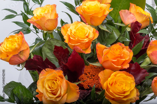 beautiful bouquet of orange roses