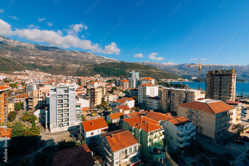 Budva, Montenegro, the view from the high-rise building in the city center