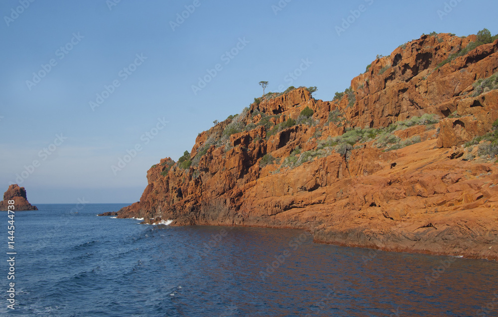 The cliffs on the island Corsica France