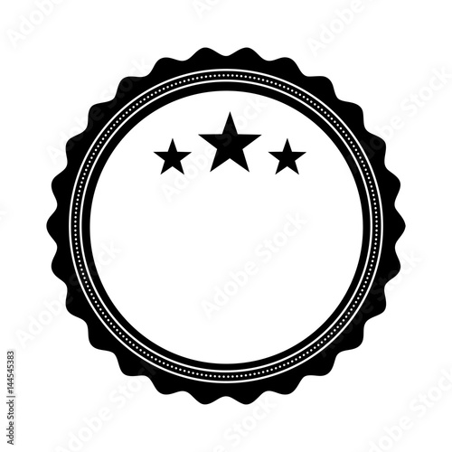 circle seal stamp with stars vector illustration design