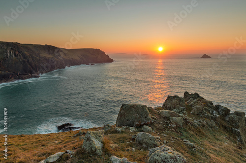 Golden sunset at The Rumps  Cornwall