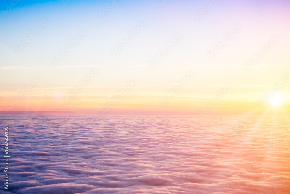 Sunset clouds from above