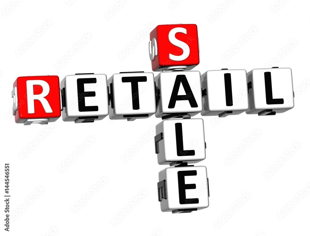 3D Retail Sale Crossword on white background 3D Retail Sale Crossword on white background