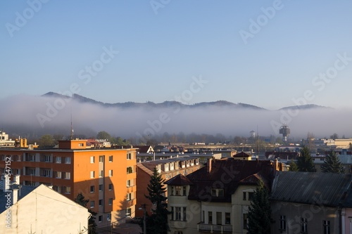 Misty morning in Zilina city. Slovakia