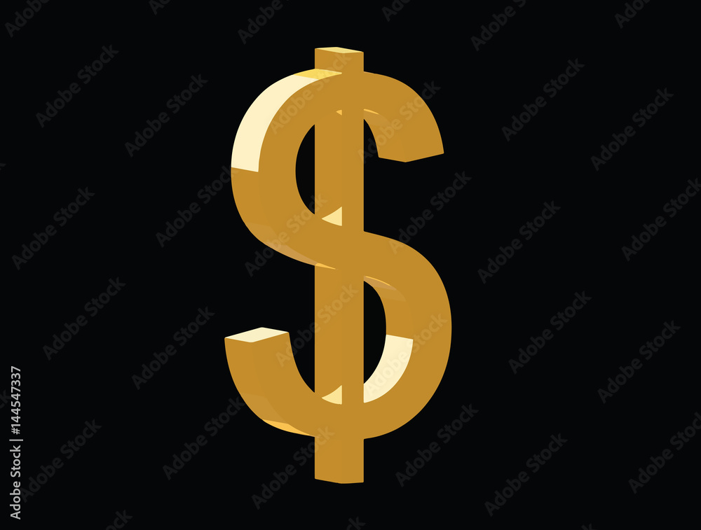 golden dollar 3d vector on black background
golden dollar 3d vector on black background
