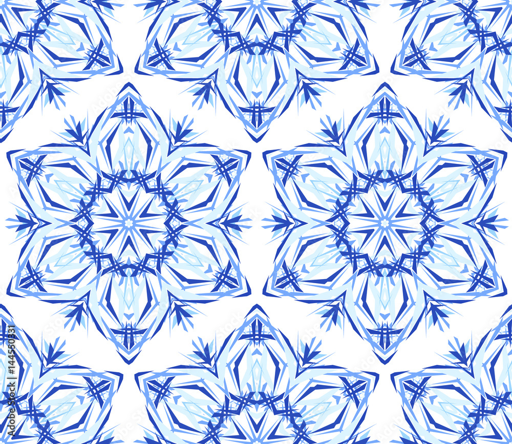 Fototapeta premium Kaleidoscope Light Blue Flower Background