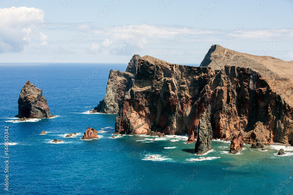 Fototapeta premium Beautiful landscape at the Ponta de Sao Lourenco, the eastern part of Madeira, Portugal