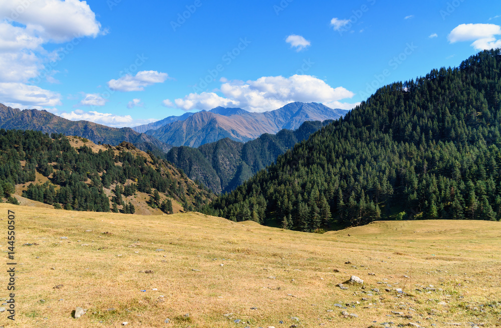 View on Mountains in Tusheti Nature Reserve. Georgia