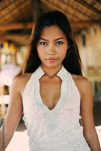 Sexy portrait of a beautiful Asain girl on summer vacation