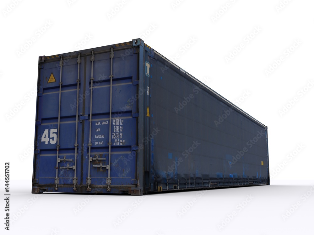 Curtainside Container isolated