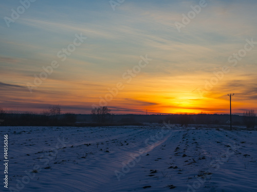 Beautiful winter sunset