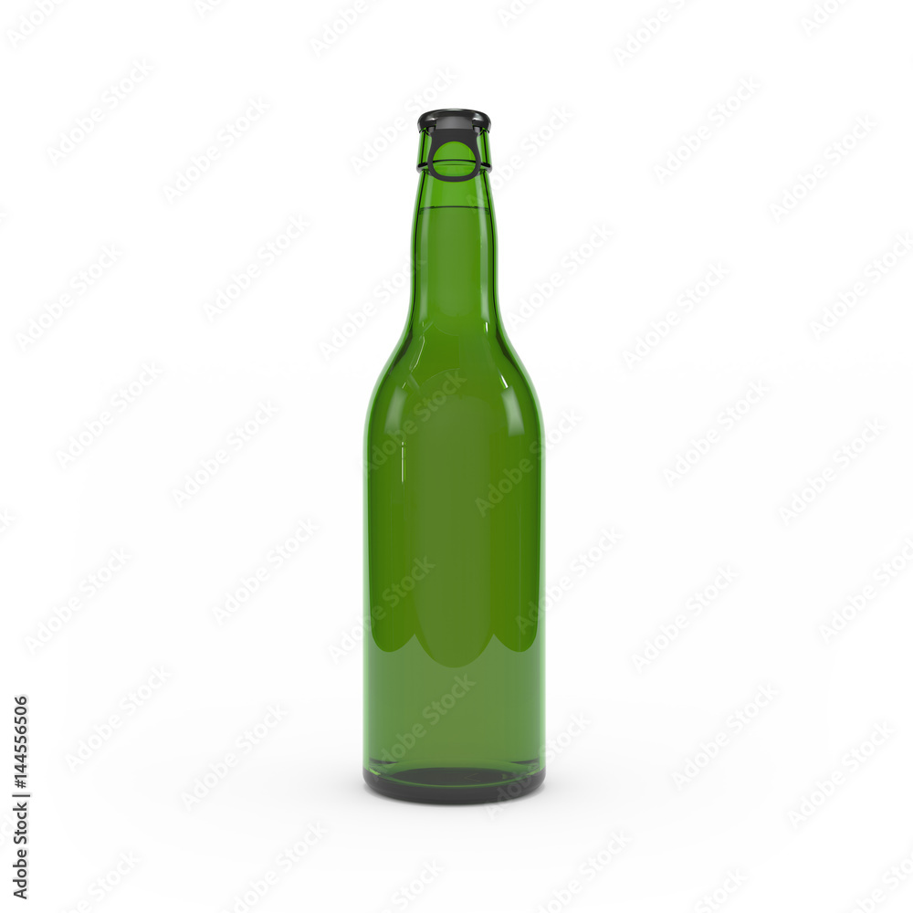 Beer bottle isolated 3d rendering Beer bottle isolated 3d rendering