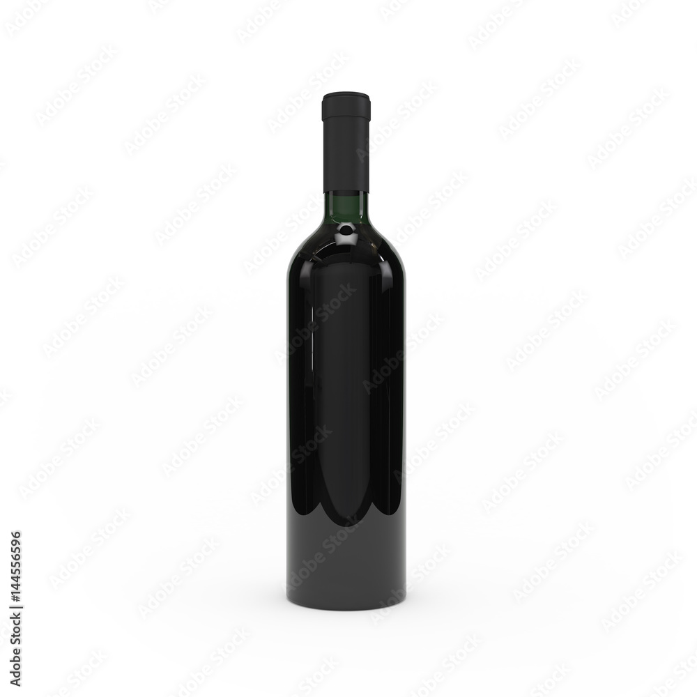 Wine bottle isolated 3d rendering Wine bottle isolated 3d rendering