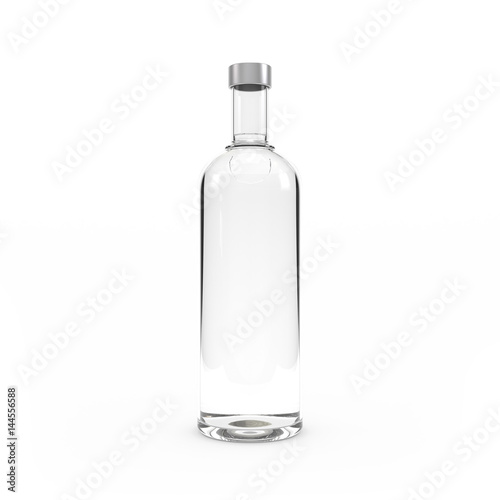 Vodka bottle isolated 3d rendering