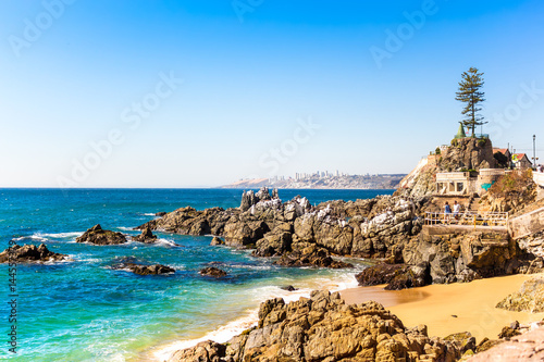 Rocky beach in Vina del Mar, Chile