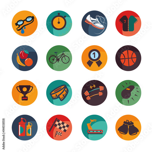 Set icons of the sport and health.