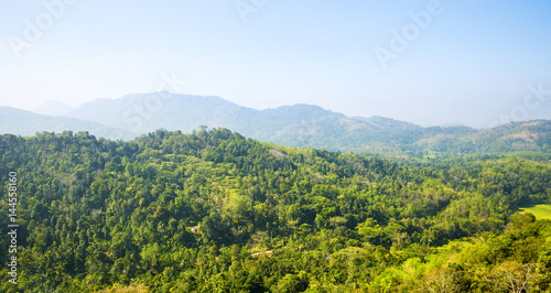 Scenic green mountains anb blue sky  Ceylon