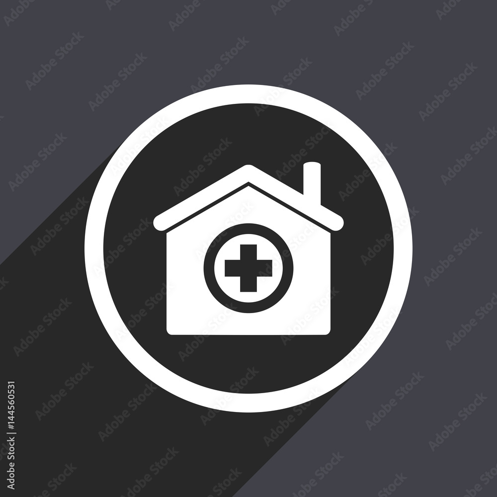 Hospital flat design vector icon. Hospital flat design vector icon.