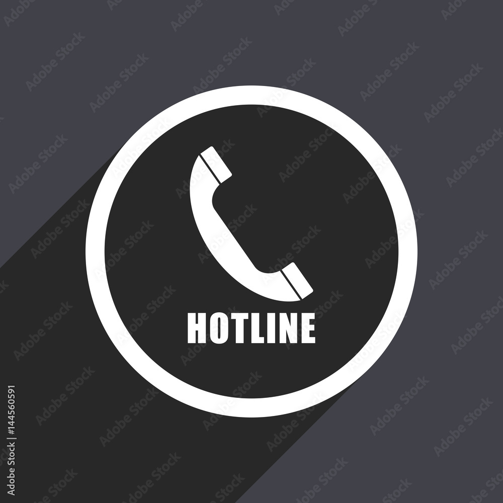 Hotline flat design vector icon. Hotline flat design vector icon.